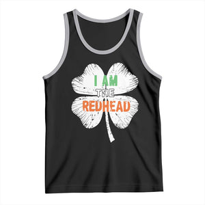 Funny Irish St Patrick's Day I Am The Redhead Tank Top Vintage Clover Shamrock TS11 Black Athletic Heather Print Your Wear