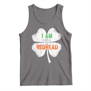 Funny Irish St Patrick's Day I Am The Redhead Tank Top Vintage Clover Shamrock TS11 Deep Heather Print Your Wear