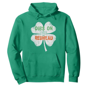 Funny Irish St Patrick's Day Dibs On The Redhead Hoodie Vintage Clover Shamrock TS11 Irish Green Print Your Wear