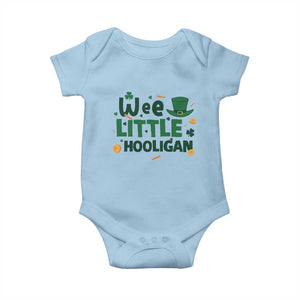 Funny St Patrick's Day Wee Little Hooligan Baby Onesie Shamrock TS11 Light Blue Print Your Wear