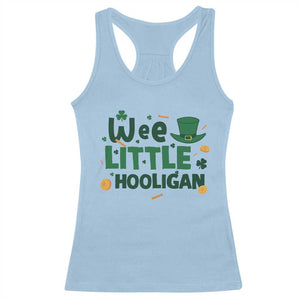 Funny St Patrick's Day Wee Little Hooligan Racerback Tank Top Shamrock TS11 Light Blue Print Your Wear