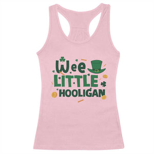 Funny St Patrick's Day Wee Little Hooligan Racerback Tank Top Shamrock TS11 Light Pink Print Your Wear