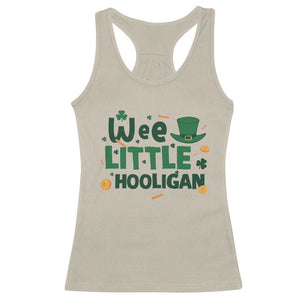Funny St Patrick's Day Wee Little Hooligan Racerback Tank Top Shamrock TS11 Sand Print Your Wear