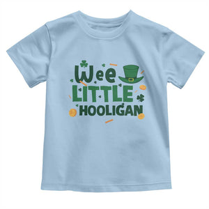 Funny St Patrick's Day Wee Little Hooligan Toddler T Shirt Shamrock TS11 Light Blue Print Your Wear