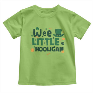 Funny St Patrick's Day Wee Little Hooligan Toddler T Shirt Shamrock TS11 Lime Print Your Wear