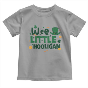 Funny St Patrick's Day Wee Little Hooligan Toddler T Shirt Shamrock TS11 Sport Gray Print Your Wear