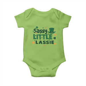 Funny St Patrick's Day Sassy Little Lassie Baby Onesie Shamrock TS11 Lime Print Your Wear
