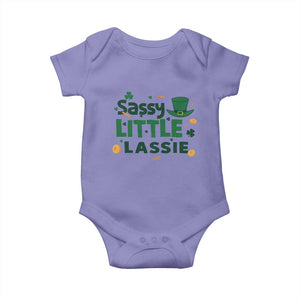 Funny St Patrick's Day Sassy Little Lassie Baby Onesie Shamrock TS11 Violet Print Your Wear