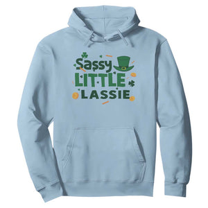Funny St Patrick's Day Sassy Little Lassie Hoodie Shamrock TS11 Light Blue Print Your Wear