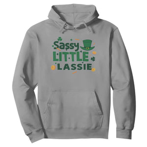 Funny St Patrick's Day Sassy Little Lassie Hoodie Shamrock TS11 Sport Gray Print Your Wear