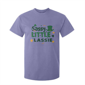 Funny St Patrick's Day Sassy Little Lassie T Shirt For Kid Shamrock TS11 Violet Print Your Wear