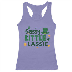 Funny St Patrick's Day Sassy Little Lassie Racerback Tank Top Shamrock TS11 Violet Print Your Wear