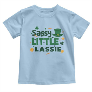 Funny St Patrick's Day Sassy Little Lassie Toddler T Shirt Shamrock TS11 Light Blue Print Your Wear