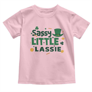 Funny St Patrick's Day Sassy Little Lassie Toddler T Shirt Shamrock TS11 Light Pink Print Your Wear