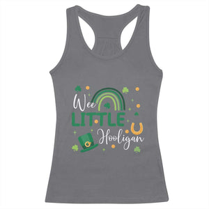 Funny Wee Little Hooligan Racerback Tank Top St Patrick's Day Shamrock Rainbow TS11 Charcoal Print Your Wear