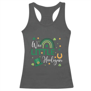 Funny Wee Little Hooligan Racerback Tank Top St Patrick's Day Shamrock Rainbow TS11 Dark Heather Print Your Wear