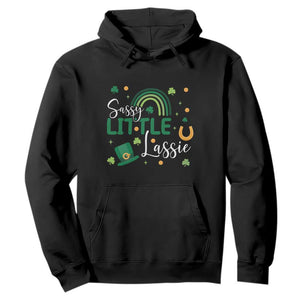 Funny Sassy Little Lassie Hoodie St Patrick's Day Shamrock Rainbow TS11 Black Print Your Wear