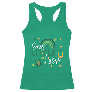 Funny Sassy Little Lassie Racerback Tank Top St Patrick's Day Shamrock Rainbow TS11 Irish Green Print Your Wear