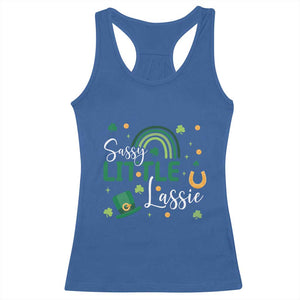 Funny Sassy Little Lassie Racerback Tank Top St Patrick's Day Shamrock Rainbow TS11 Royal Blue Print Your Wear