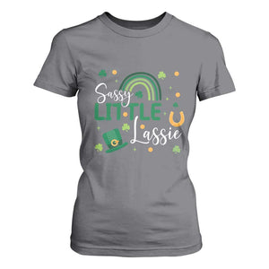 Funny Sassy Little Lassie T Shirt For Women St Patrick's Day Shamrock Rainbow TS11 Charcoal Print Your Wear