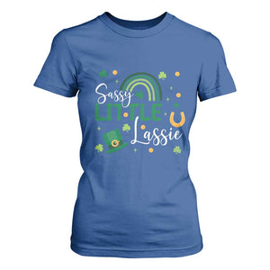 Funny Sassy Little Lassie T Shirt For Women St Patrick's Day Shamrock Rainbow TS11 Royal Blue Print Your Wear