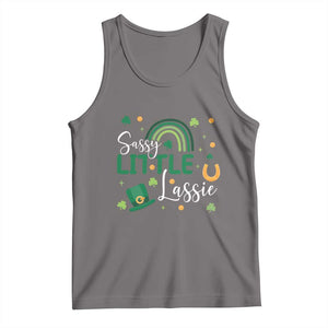 Funny Sassy Little Lassie Tank Top St Patrick's Day Shamrock Rainbow TS11 Deep Heather Print Your Wear