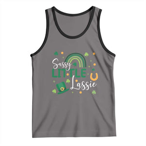 Funny Sassy Little Lassie Tank Top St Patrick's Day Shamrock Rainbow TS11 Deep Heather Black Print Your Wear