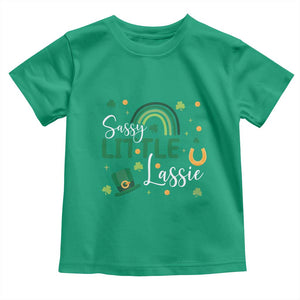 Funny Sassy Little Lassie Toddler T Shirt St Patrick's Day Shamrock Rainbow TS11 Irish Green Print Your Wear