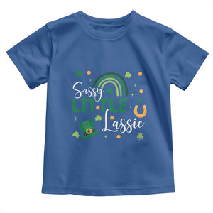 Funny Sassy Little Lassie Toddler T Shirt St Patrick's Day Shamrock Rainbow TS11 Royal Blue Print Your Wear