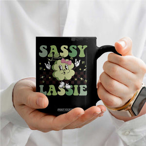 Funny St Patrick's Day Sassy Little Lassie Coffee Mug Retro Groovy Clover TS11 Print Your Wear
