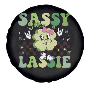 Funny St Patrick's Day Sassy Little Lassie Spare Tire Cover Retro Groovy Clover TS11 Print Your Wear