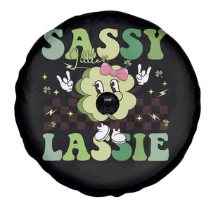Funny St Patrick's Day Sassy Little Lassie Spare Tire Cover Retro Groovy Clover TS11 Print Your Wear