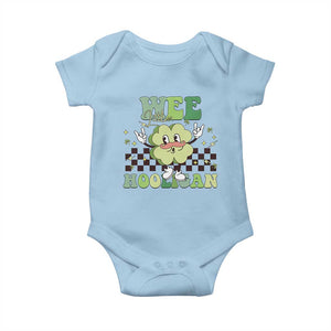 Funny St Patrick's Day Wee Little Hooligan Baby Onesie Retro Groovy Clover TS11 Light Blue Print Your Wear