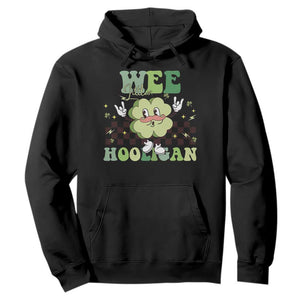 Funny St Patrick's Day Wee Little Hooligan Hoodie Retro Groovy Clover TS11 Black Print Your Wear