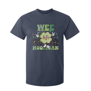 Funny St Patrick's Day Wee Little Hooligan T Shirt For Kid Retro Groovy Clover TS11 Navy Print Your Wear