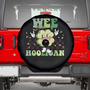 Funny St Patrick's Day Wee Little Hooligan Spare Tire Cover Retro Groovy Clover TS11 Black Print Your Wear