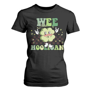Funny St Patrick's Day Wee Little Hooligan T Shirt For Women Retro Groovy Clover TS11 Black Print Your Wear