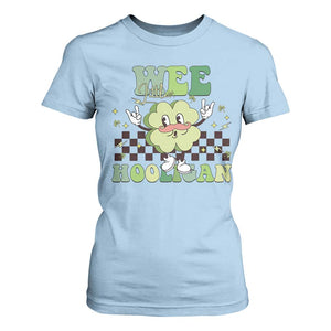 Funny St Patrick's Day Wee Little Hooligan T Shirt For Women Retro Groovy Clover TS11 Light Blue Print Your Wear