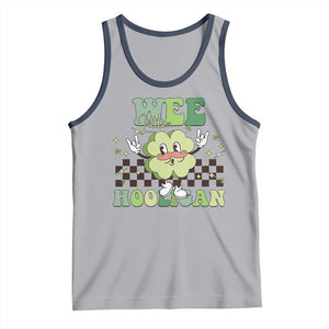 Funny St Patrick's Day Wee Little Hooligan Tank Top Retro Groovy Clover TS11 Athletic Heather Navy Print Your Wear