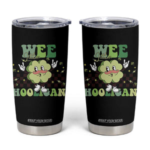 Funny St Patrick's Day Wee Little Hooligan Tumbler Cup Retro Groovy Clover TS11 Black Print Your Wear