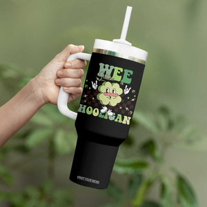 Funny St Patrick's Day Wee Little Hooligan Tumbler With Handle Retro Groovy Clover TS11 Print Your Wear