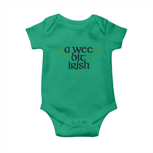 Funny Irish Heritage Baby Onesie A Wee Bit Irish St Patrick's Day Shamrock TS11 Irish Green Print Your Wear