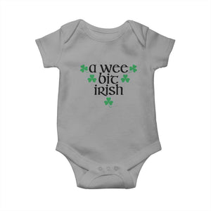 Funny Irish Heritage Baby Onesie A Wee Bit Irish St Patrick's Day Shamrock TS11 Sport Gray Print Your Wear