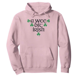 Funny Irish Heritage Hoodie A Wee Bit Irish St Patrick's Day Shamrock TS11 Light Pink Print Your Wear