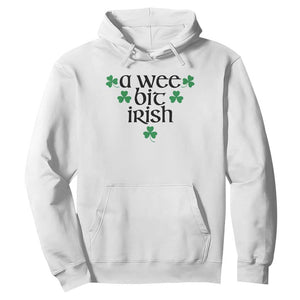 Funny Irish Heritage Hoodie A Wee Bit Irish St Patrick's Day Shamrock TS11 White Print Your Wear