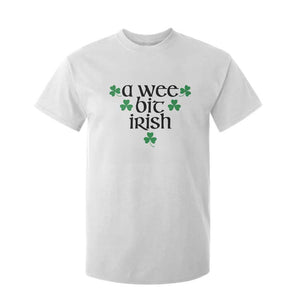 Funny Irish Heritage T Shirt For Kid A Wee Bit Irish St Patrick's Day Shamrock TS11 White Print Your Wear