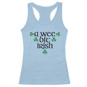 Funny Irish Heritage Racerback Tank Top A Wee Bit Irish St Patrick's Day Shamrock TS11 Light Blue Print Your Wear