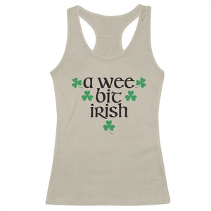 Funny Irish Heritage Racerback Tank Top A Wee Bit Irish St Patrick's Day Shamrock TS11 Sand Print Your Wear