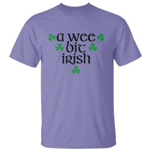 Funny Irish Heritage T Shirt A Wee Bit Irish St Patrick's Day Shamrock TS11 Violet Print Your Wear