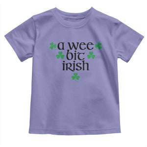 Funny Irish Heritage Toddler T Shirt A Wee Bit Irish St Patrick's Day Shamrock TS11 Violet Print Your Wear